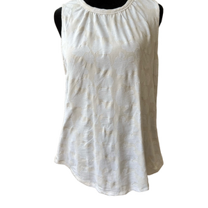 Banana Republic Cream/White Floral Sleeveless Top